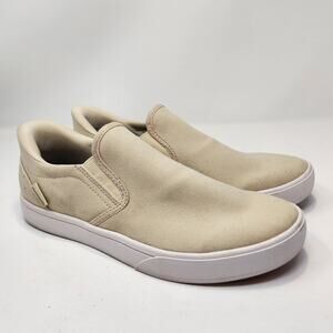 Kizik Venice Sand Beige Canvas Slip On Sneaker Shoes Women Size 9.5 Men 8 Casual